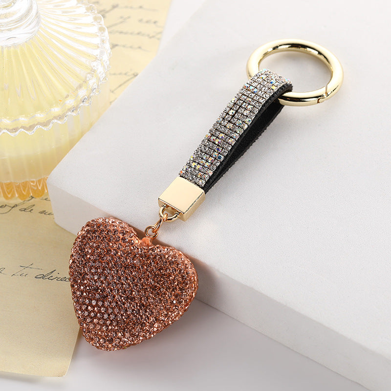 Wholesale Diamond-encrusted Clay Love Car Keychain